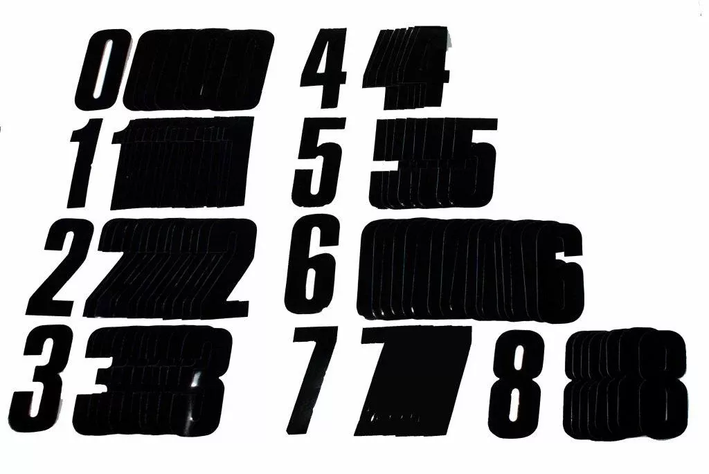 0-9 BLACK 11cm PK 108 NUMBERS