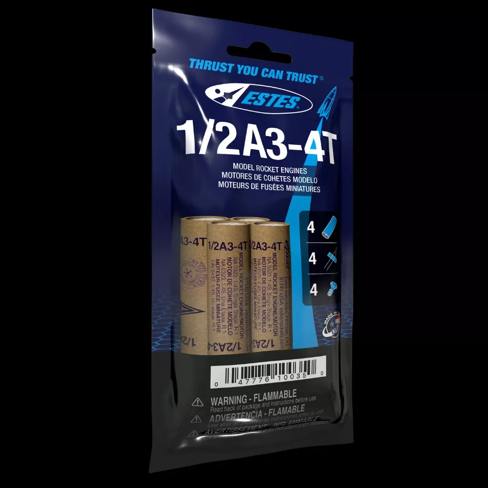 1/2A3-4T Model Rocket Engines (4pk)