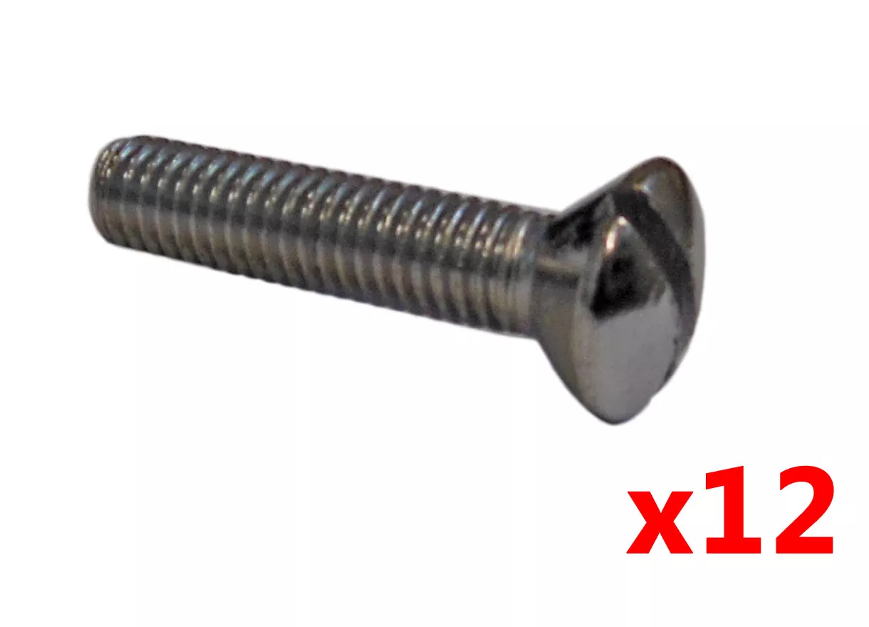 1/4-28 x 1" Chrome Flat Head Countersunk Screw Pack of 12