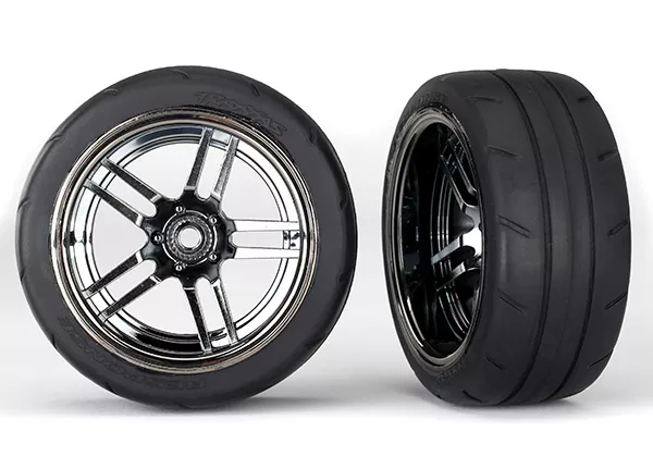 1.9″ Black Chrome Rear Wheels & Response Tires (2)