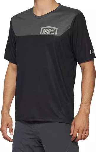 100% Airmatic Short-Sleeve Black Charcoal Jersey