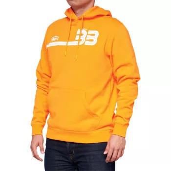 100% BB33 Pullover Kangaroo Pocket Hoodie Orange