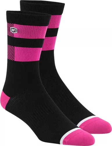 100% Flow Socks Black Fluorescent Pink