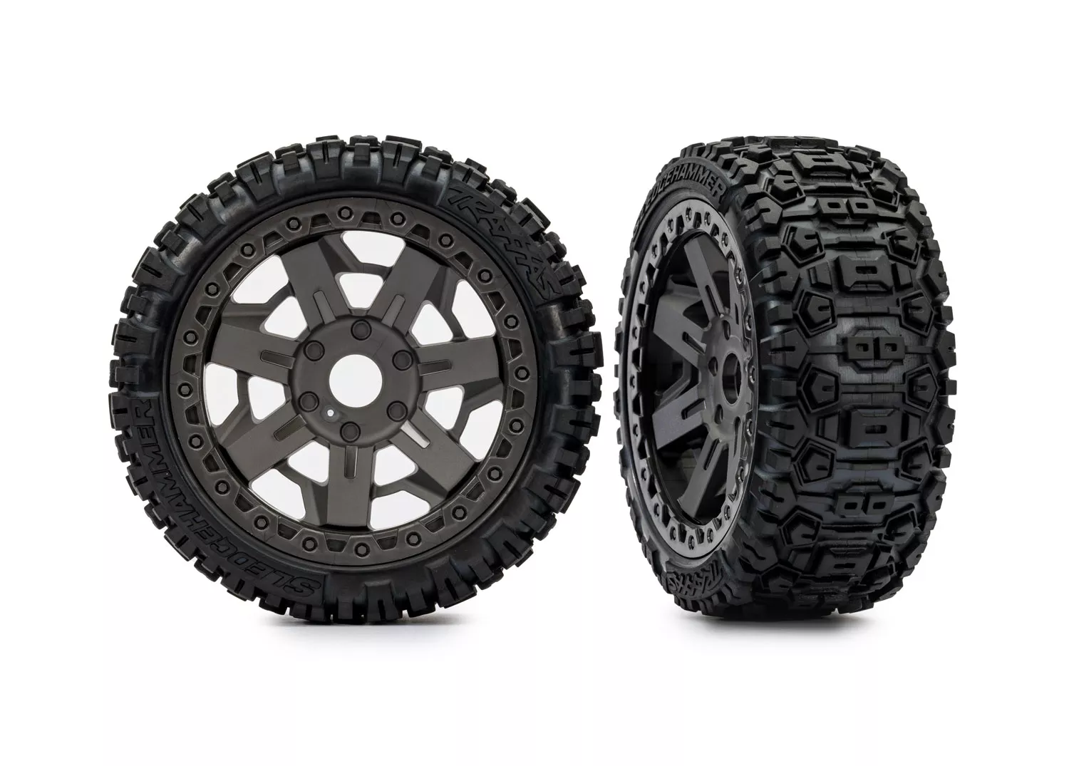 3.0" Gray Wheels w/ Sledgehammer Tires (2)