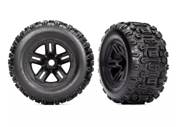 3.8" Sledgehammer Tires on Black Wheels (2)