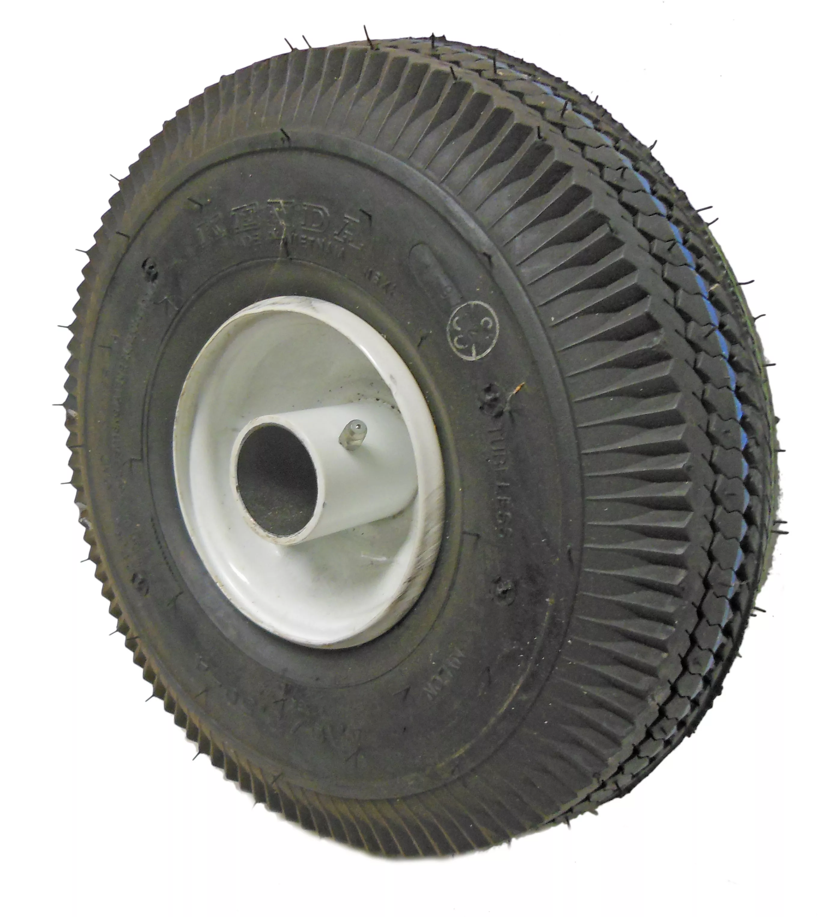 4.10/3.50-4 Sawtooth Tire with Rim (No Bearing)