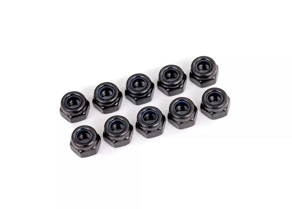 4 mm Black Nylon Lock Nuts (10)