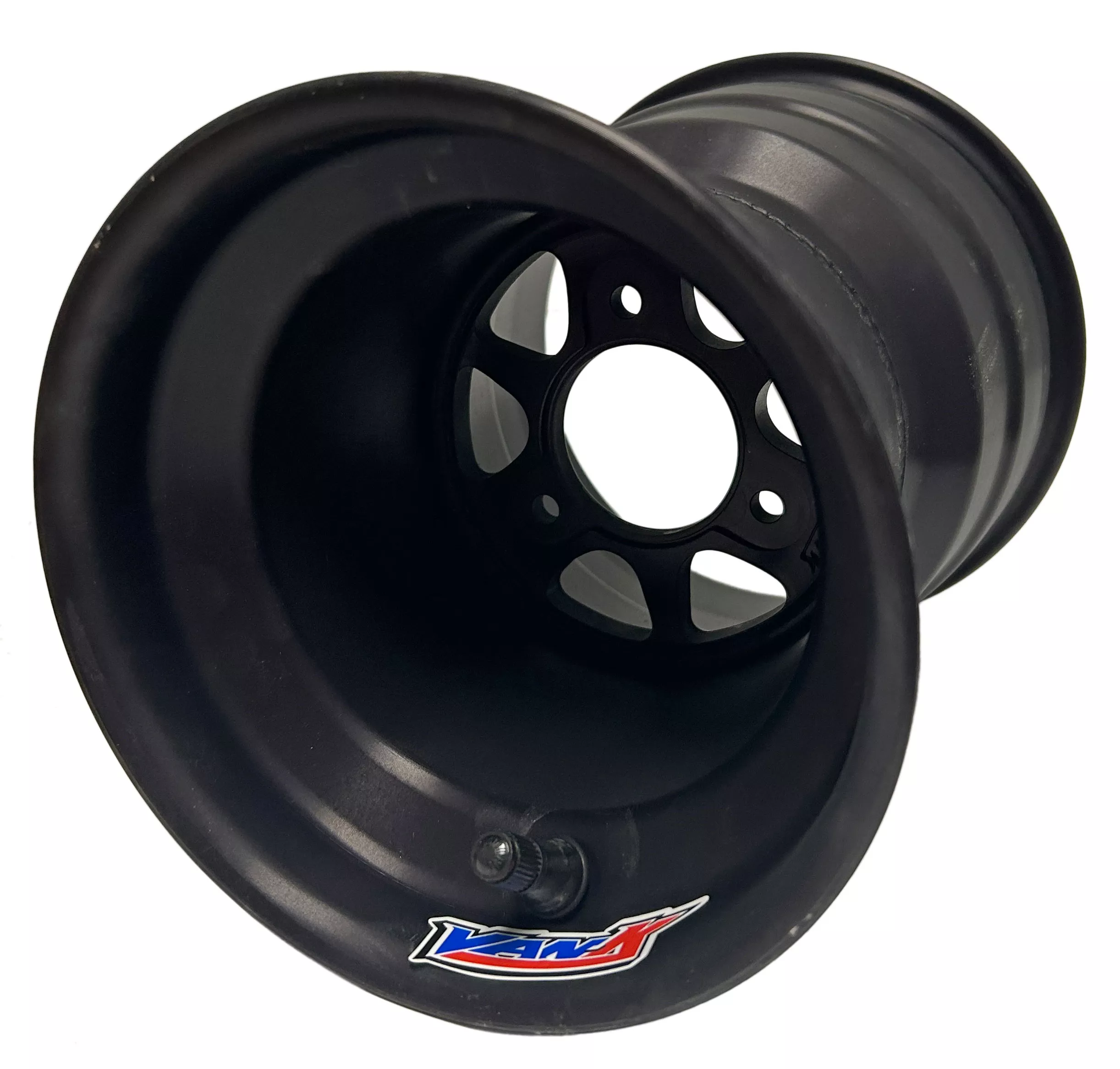 6" VanK Quarter Midget Wheel (Billet Center) Black Anodized Aluminum | 2.5" Bolt Circle