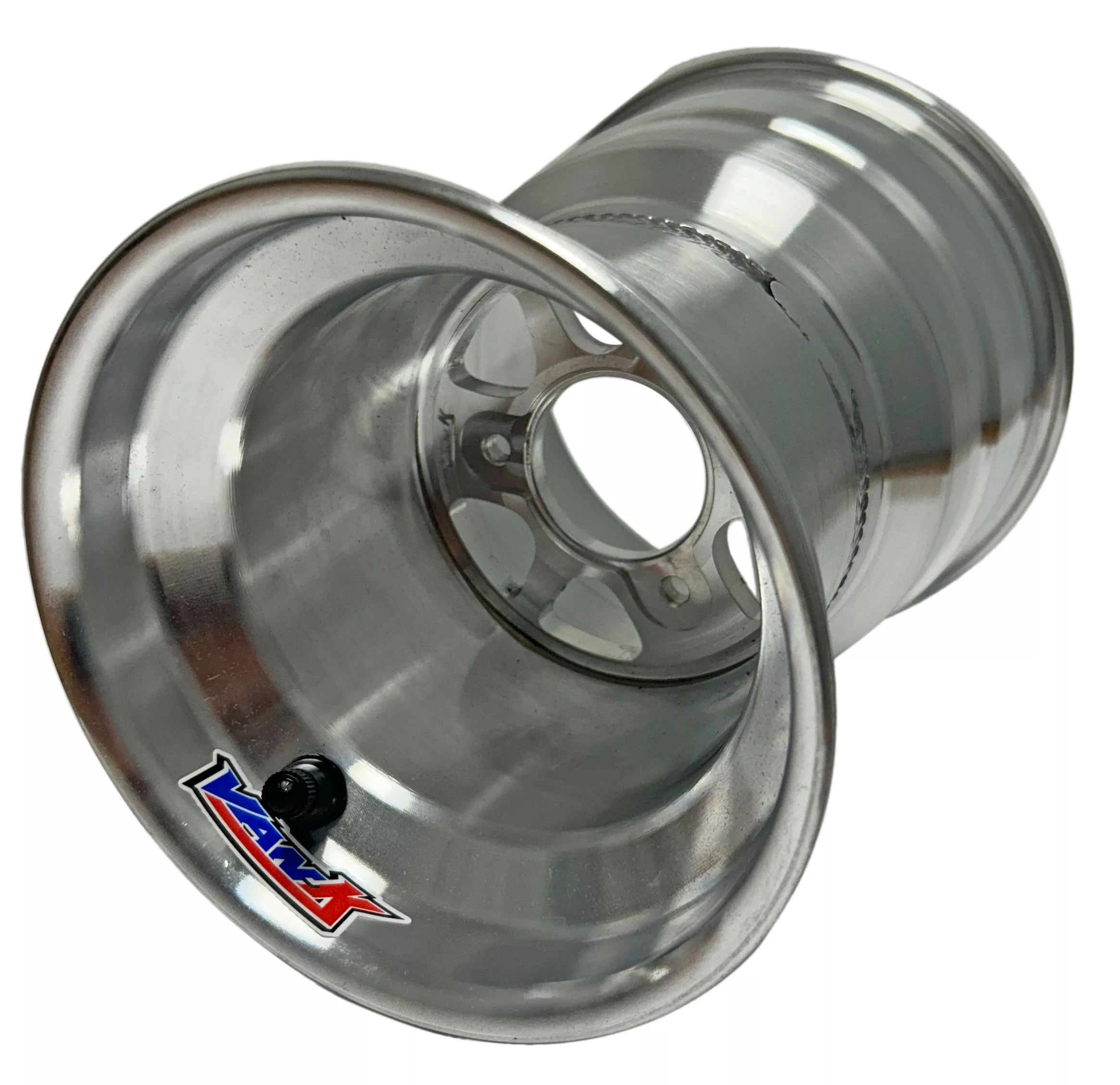 6" VanK Quarter Midget Wheel (Billet Center) Bright Silver Aluminum | 2.5" Bolt Circle