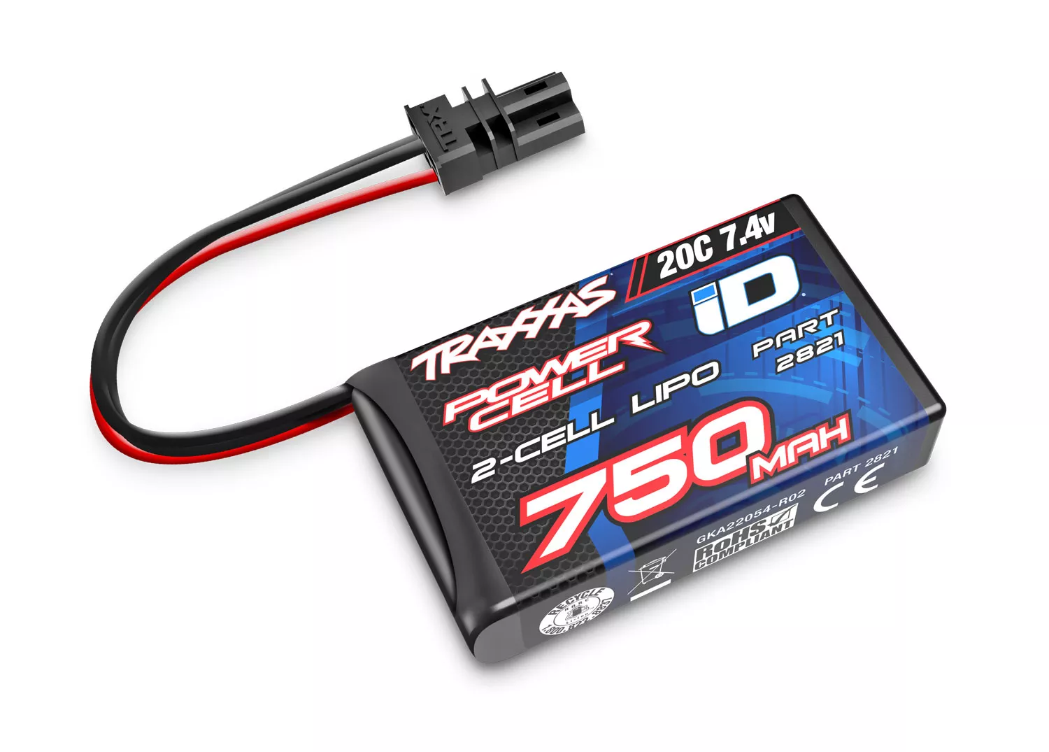750mAh 7.4V 2-Cell 20C LiPo Battery