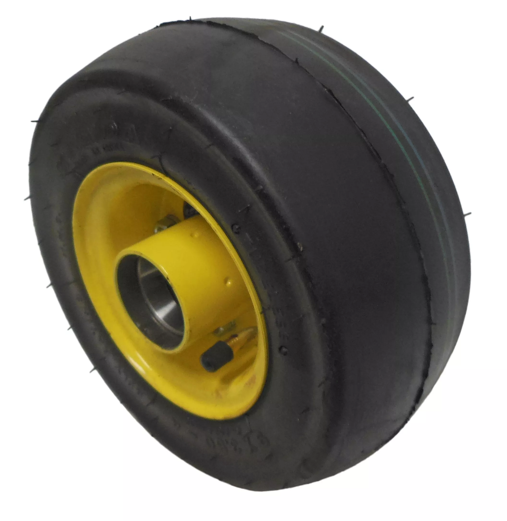 9 x 3.50 Solid Rubber Smooth Tire with Rim (1-3/4" Cone) Flat Free | Airless Tire