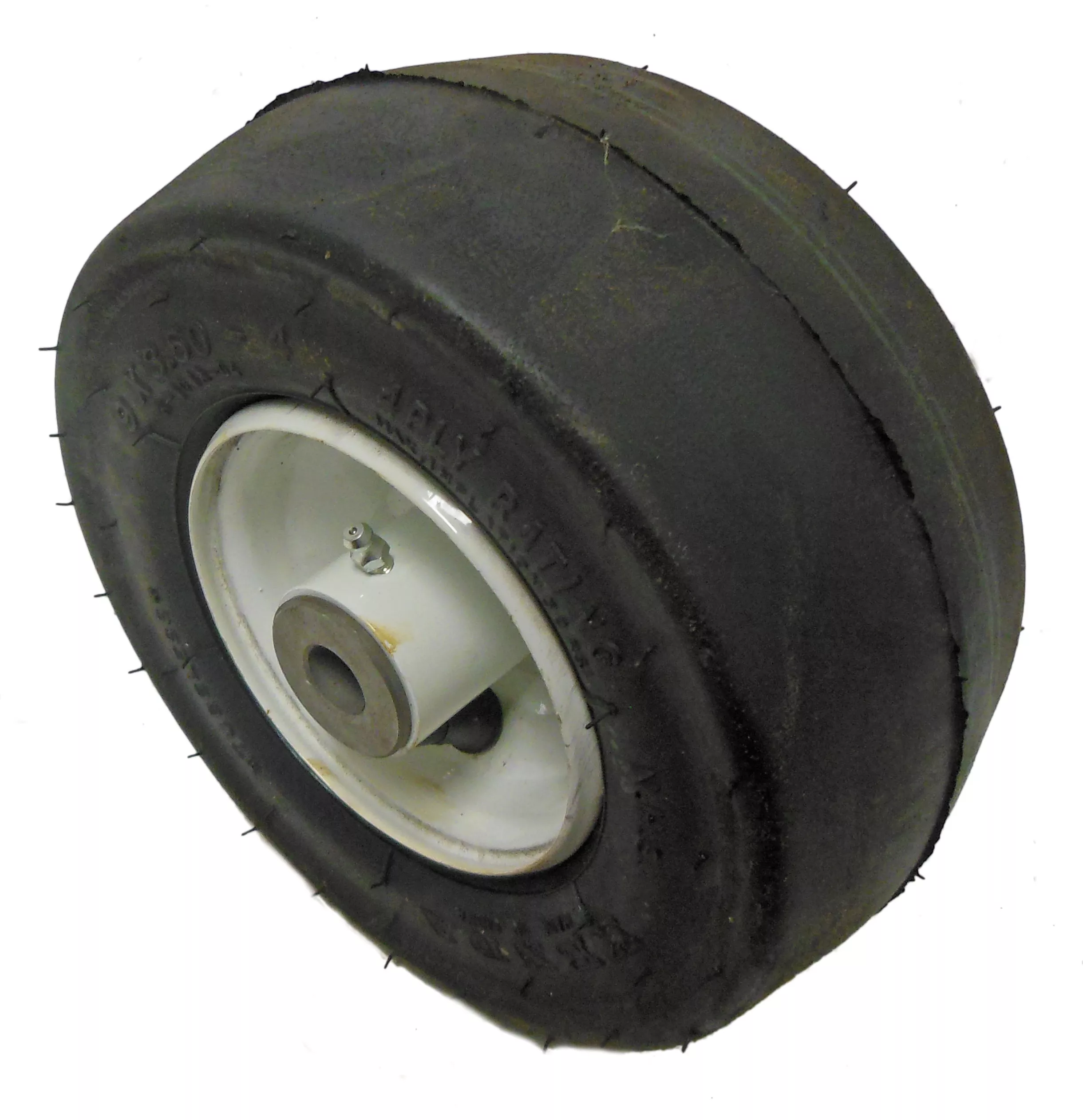9x3.50-4 Solid Rubber Smooth Tire with Rim (5/8" Bearing) Flat Free | Airless Tire