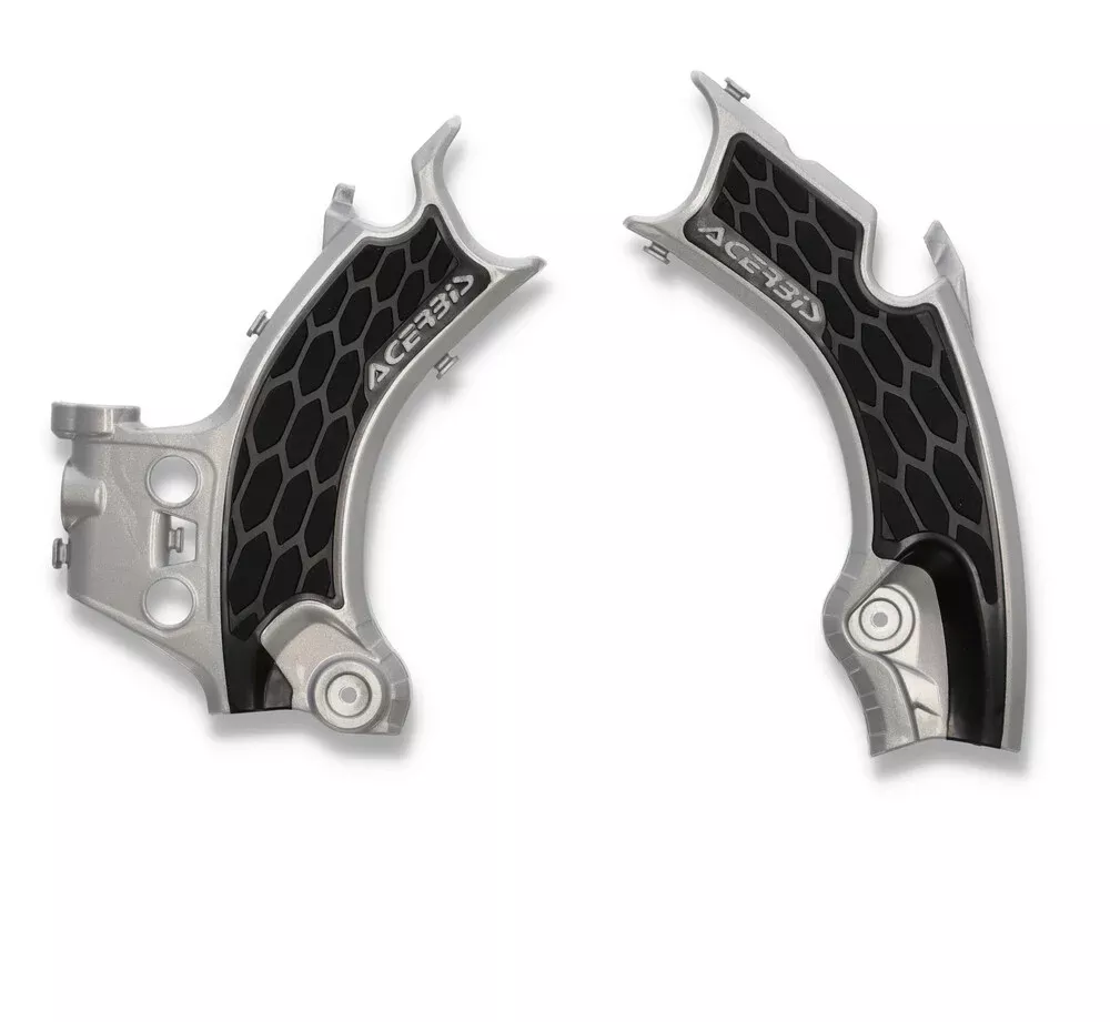 Acerbis 29114-41015 2911441015 X-GRIP FRAME GUARDS HON SILVER/BLACK