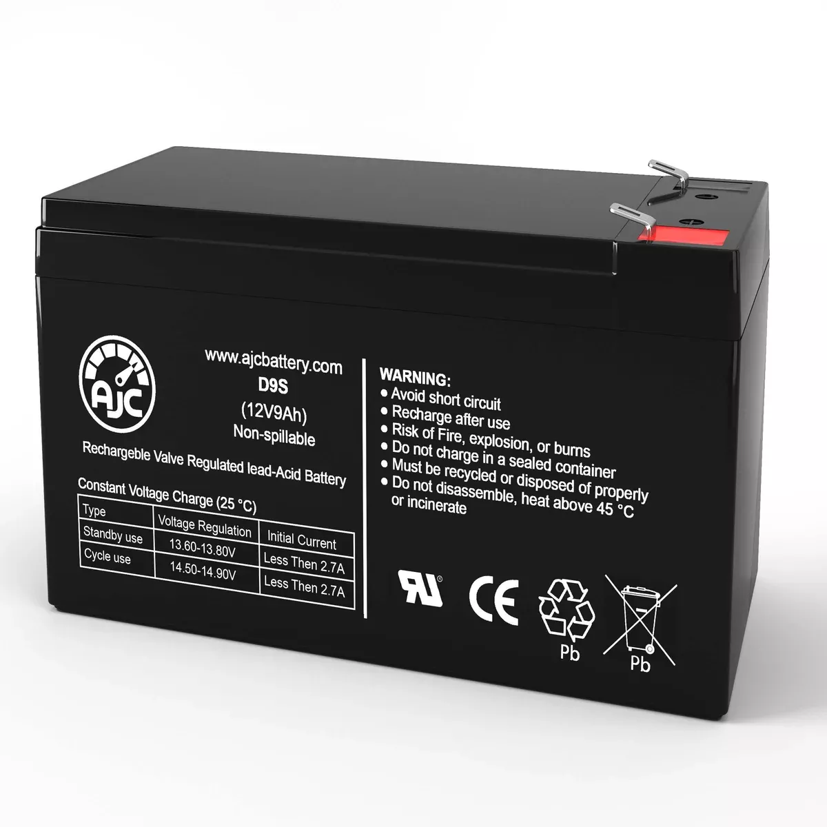 AJC Battery Compatible with Amstron AP-1290F1 12V 9Ah Sealed Lead Acid Battery