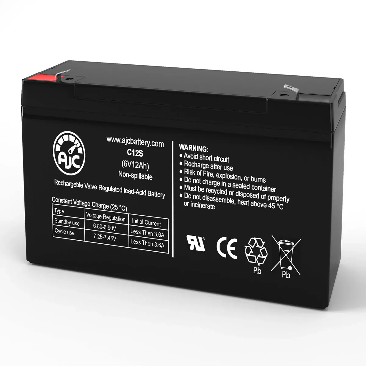 AJC Battery Compatible with APC OP700AVRi 6V 12Ah UPS Battery