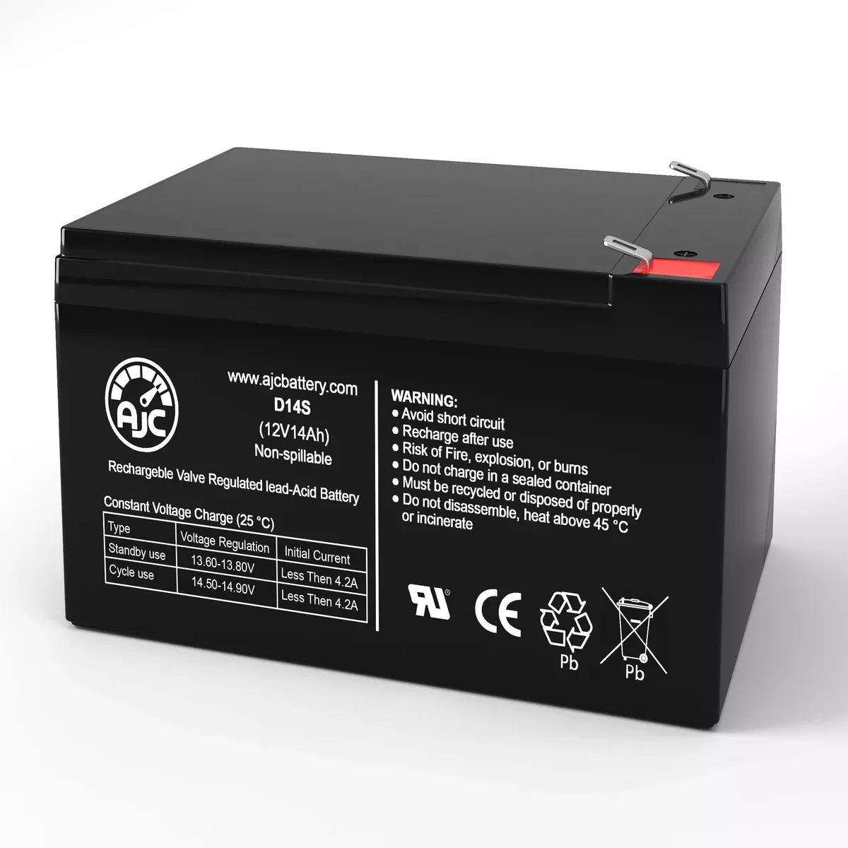 AJC Battery Compatible with Bikit Tryke Tricycle 12V 14Ah Electric Scooter Battery