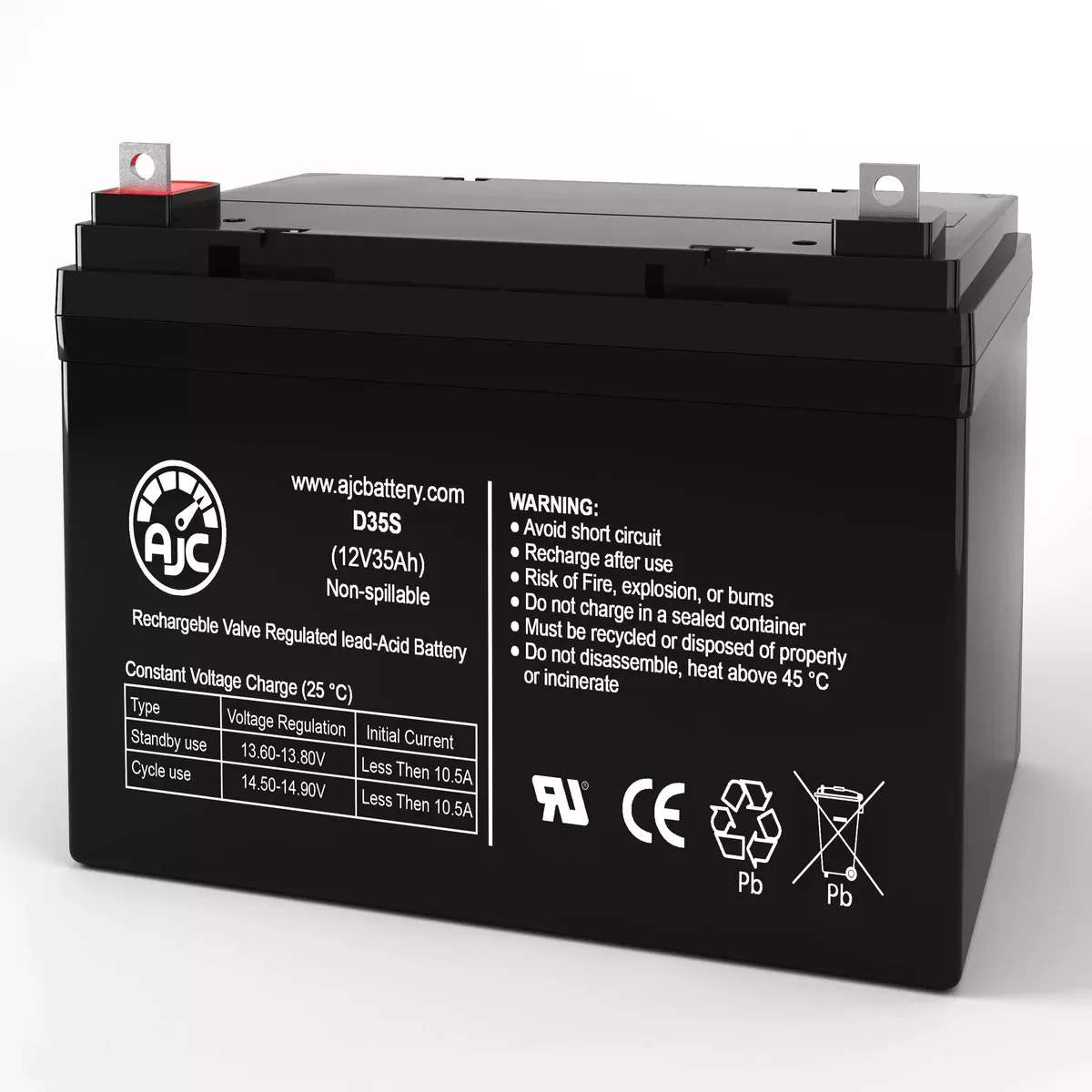 AJC Battery Compatible with Bright Way Group BW 12350 NB Group U1 12V 35Ah Sealed Lead Acid Battery
