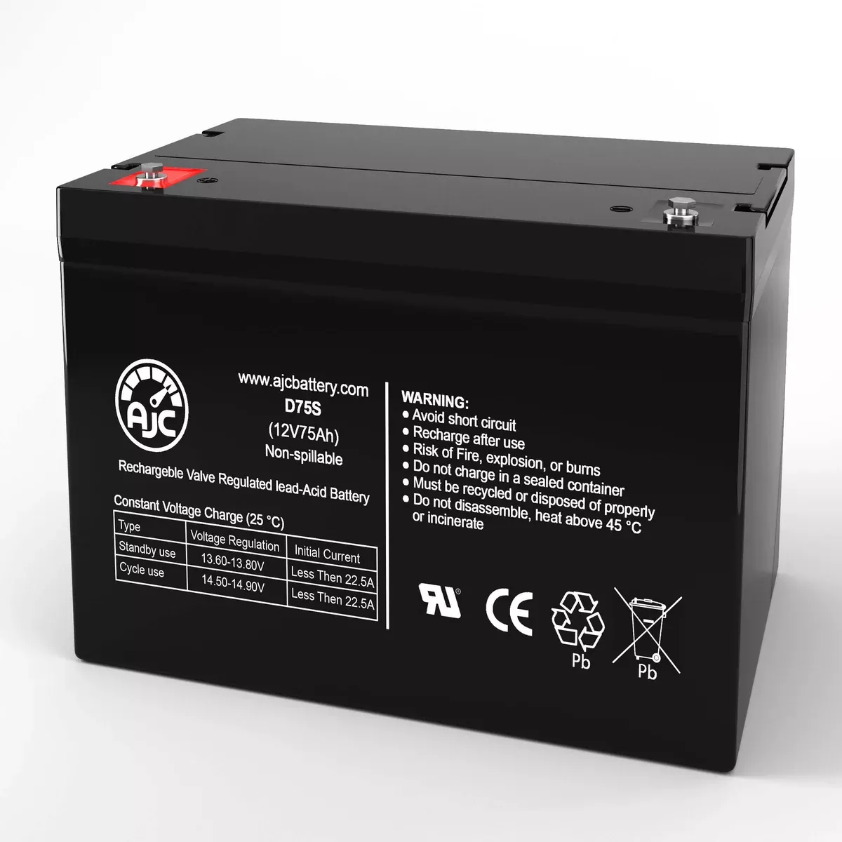 AJC Battery Compatible with C&D Technologies DCS-75IT 12V 75Ah Sealed Lead Acid Battery
