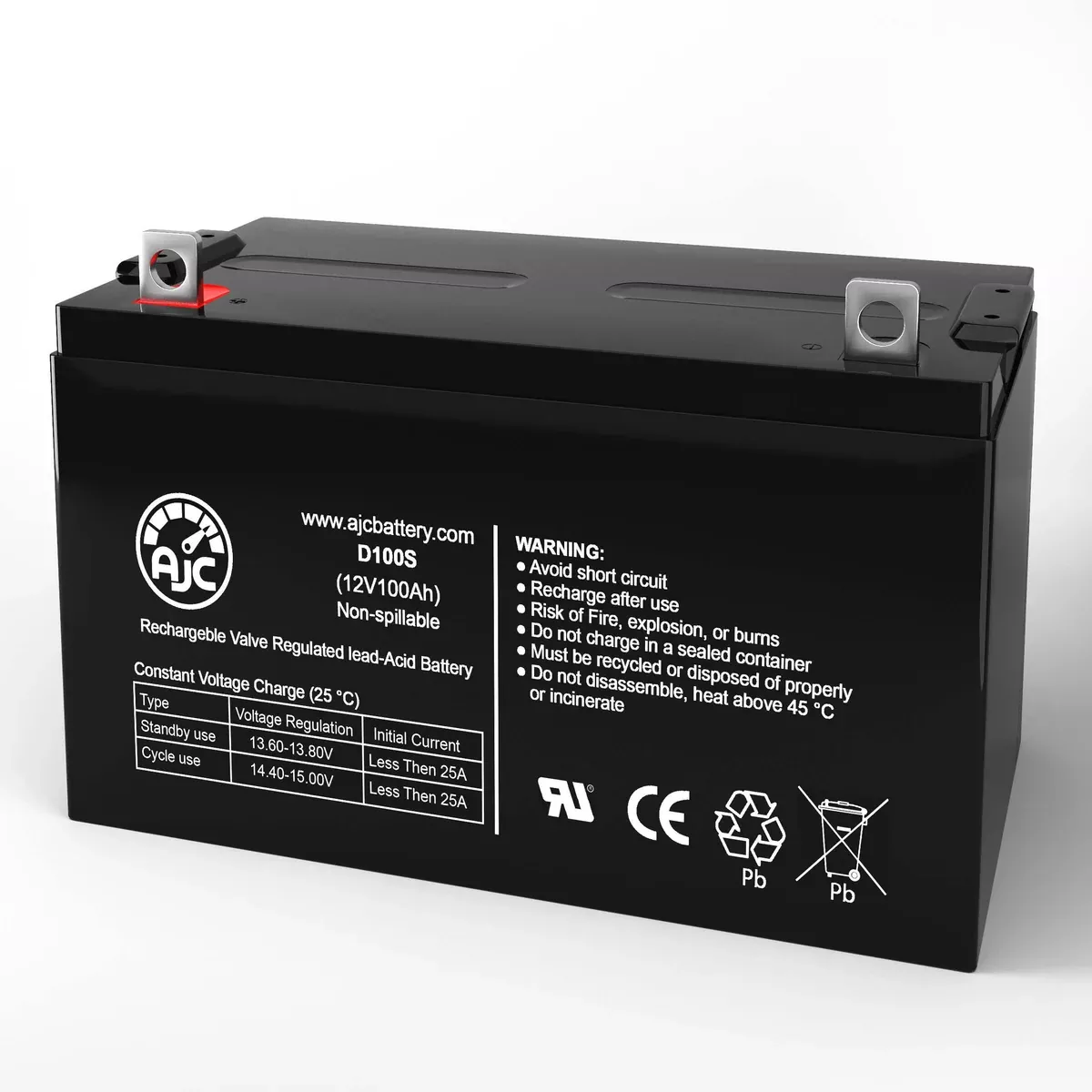 AJC Battery Compatible with GS Portolac PWL12V100 Broadband 12V 100Ah UPS Battery