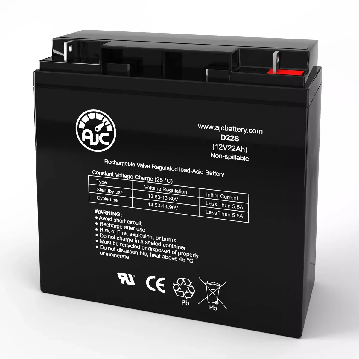 AJC Battery Compatible with HillBilly Terrains 12V 22Ah Motorcaddy and Golf Caddy Battery