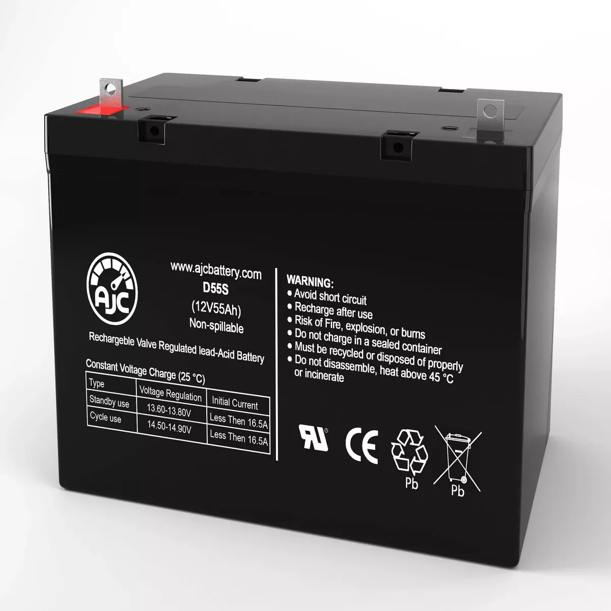 AJC Battery Compatible with Invacare 3G Storm Torgue SP 12V 55Ah Mobility Scooter Battery