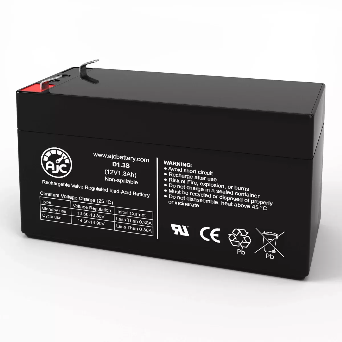 AJC Battery Compatible with Phoenix Contact UPS-BAT PB 1274520 12V 1.3Ah UPS Battery