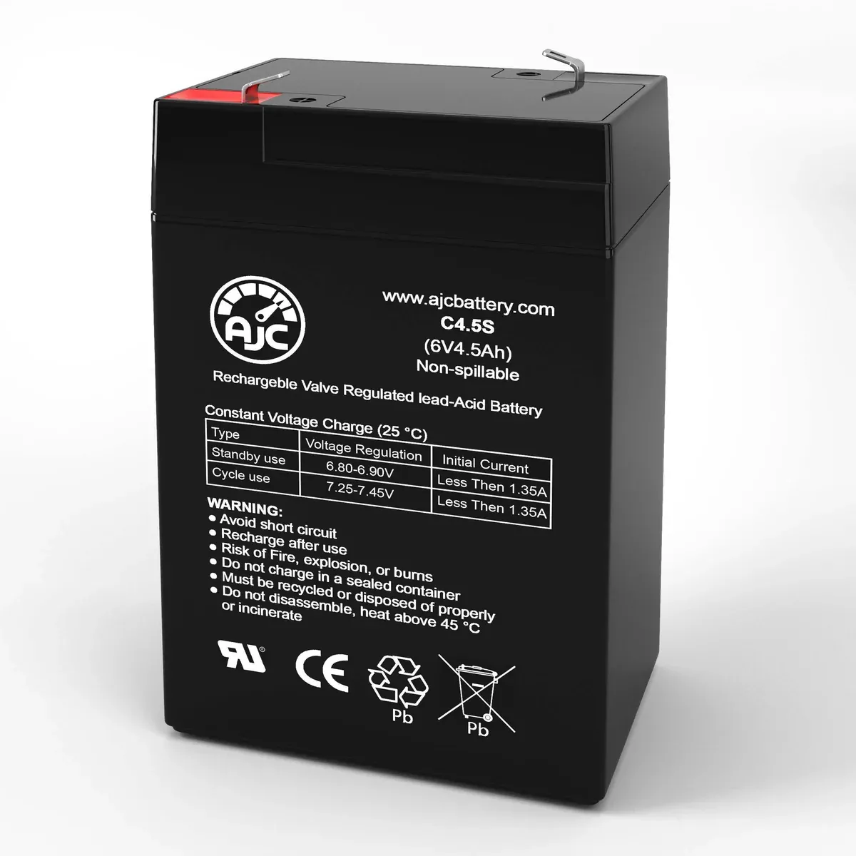 AJC Battery Compatible with Tempest TR4-6A 6V 4.5Ah Sealed Lead Acid Battery