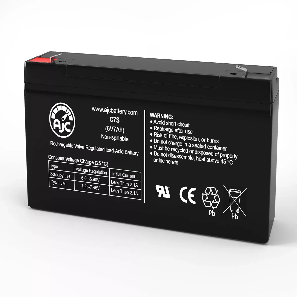 AJC Battery Compatible with Tripp Lite HTR05-1U 6V 7Ah UPS Battery