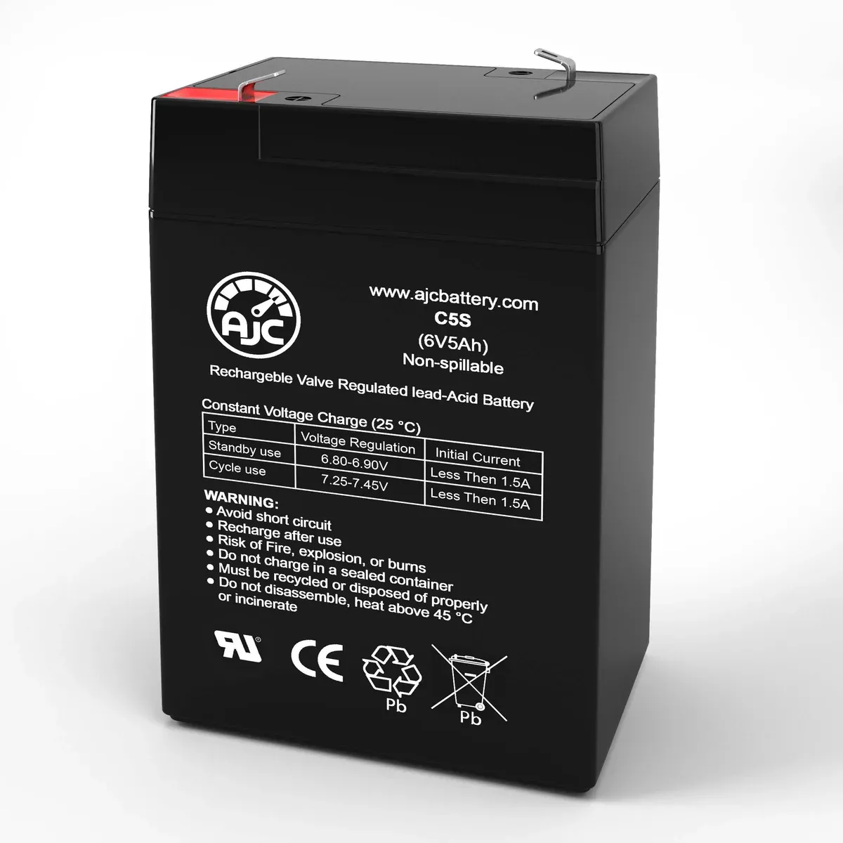 AJC Battery Compatible with Universal Power Group UB650S 6V 5Ah UPS Battery