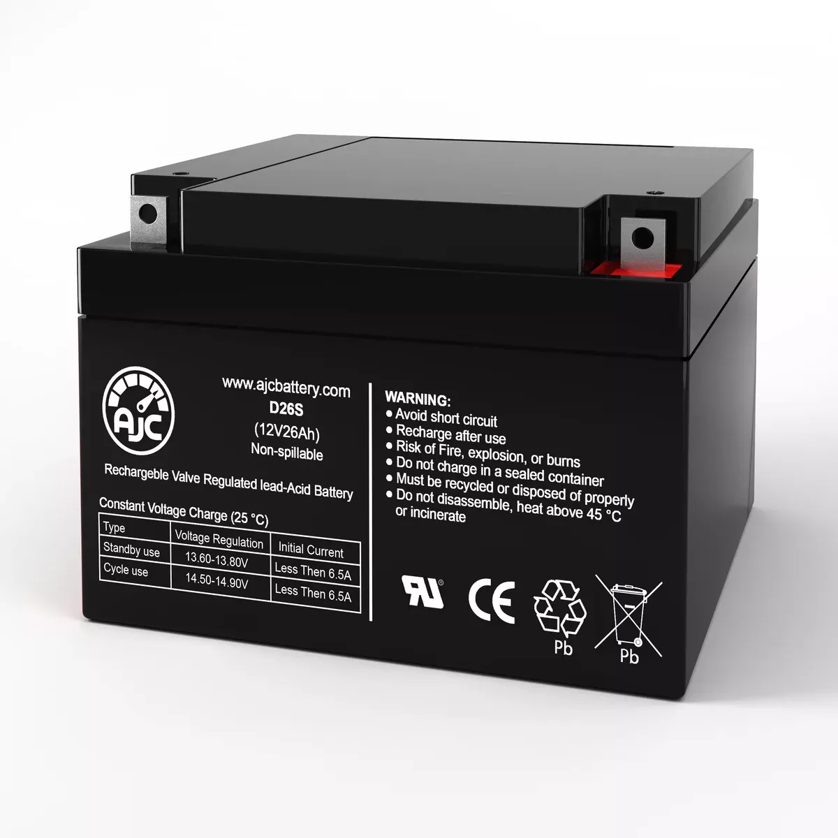 AJC Battery Compatible with XP1226 All 12V 26Ah Wheelchair Battery