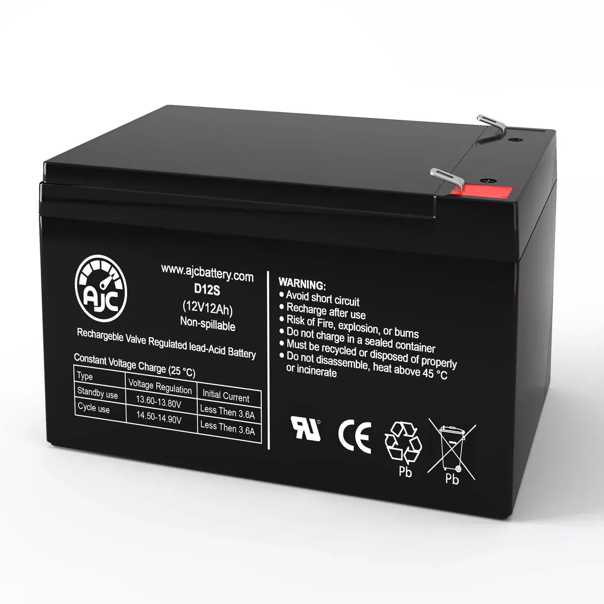 AJC Battery Compatible with Yuasa NP12-12 12V 12Ah UPS Battery