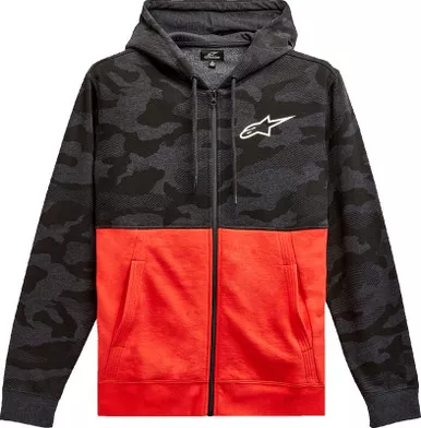 Alpinestars Camo Block Charcoal Heather Warm Red Hoodie