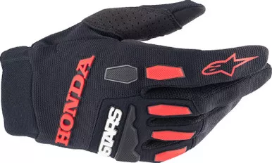 Alpinestars Honda Full Bore Gloves Black Bright Red