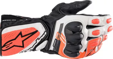 Alpinestars SP-8 V3 Black White Fluo Red Gloves