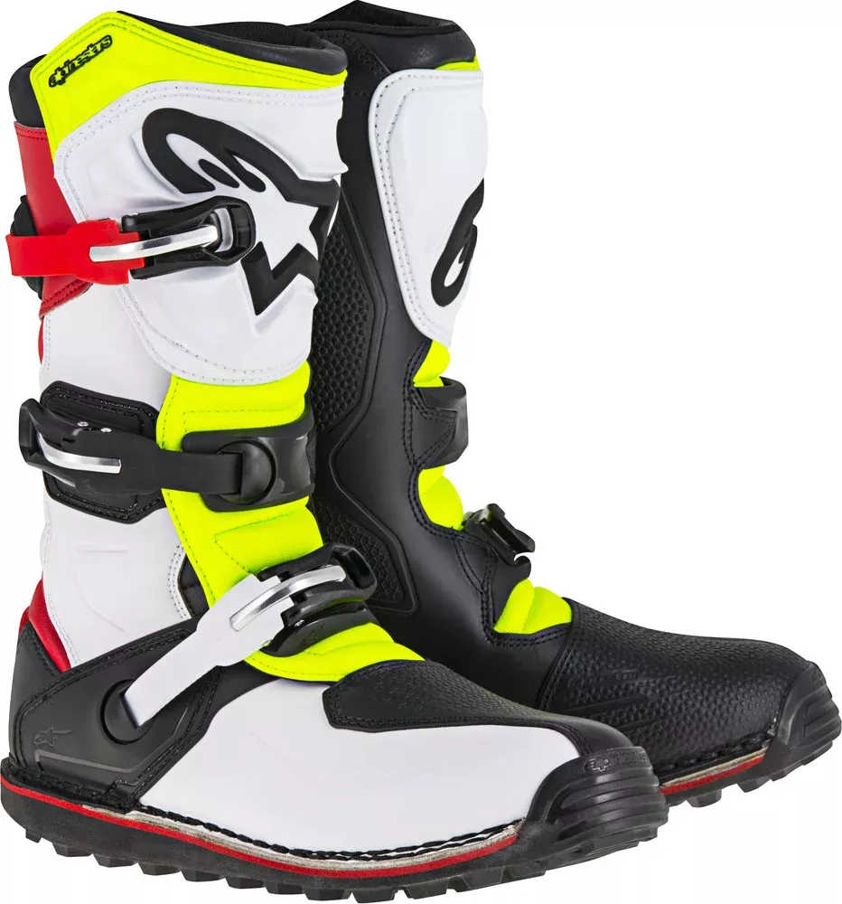 Alpinestars Tech-T Boots White RED Yellow Black SZ 06 – 2004017-2351-6