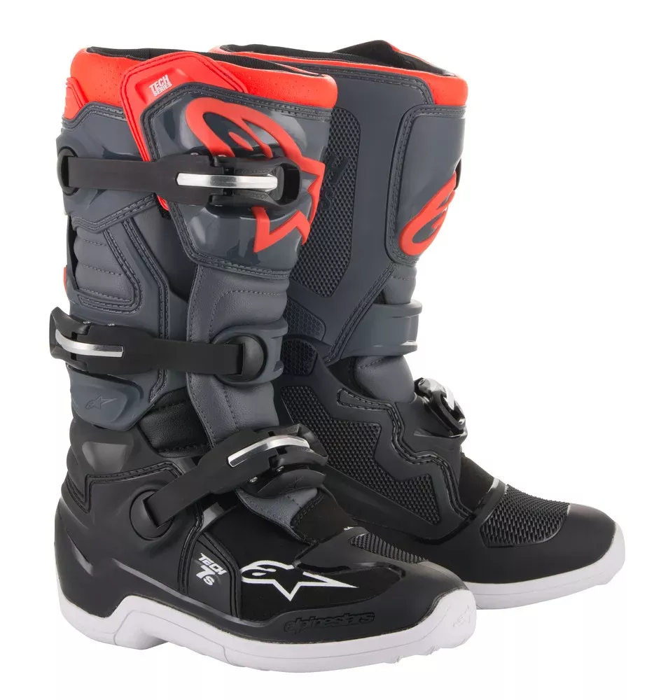 Alpinestars Youth Tech 7S Boots Grey RED SZ 02 - 2015017-1133-2