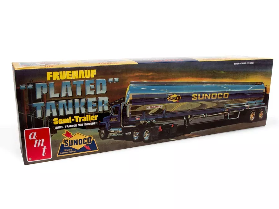 AMT "Sunoco" Fruehauf Plated Tanker Semi-Trailer 1:25 Scale Model Kit