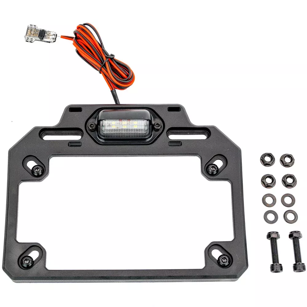 ATV Tek Adjustable License Plate Bracket With LED Light - ESPLATE