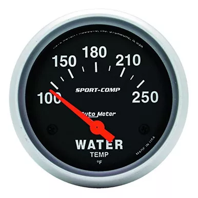 Auto Meter 3531 Sport-Comp Electric Water Temperature Gauge 2 5/8" Regular
