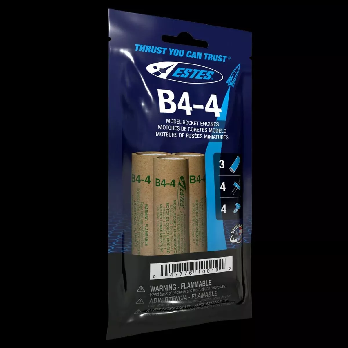 B4-4 Model Rocket Engines (3pk)