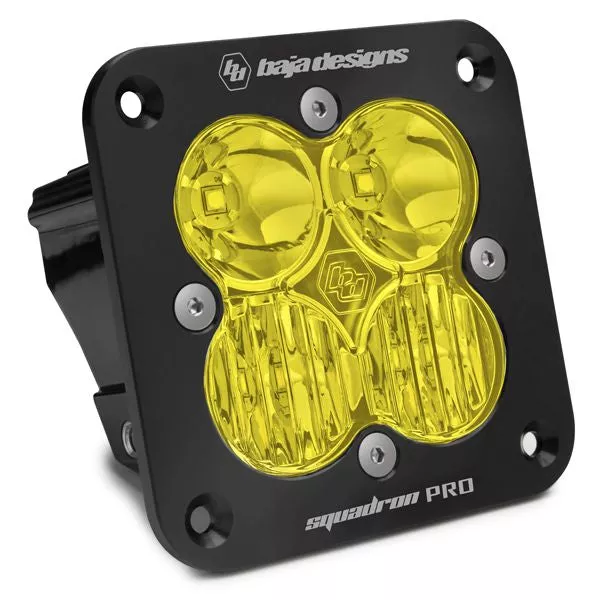 Baja Designs Auxiliary LED Light Pod Each Black Angle Flush Mount Squadron Pro Series Driving/Combo Pattern Clear Lens Universal 491003