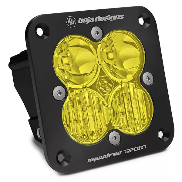 Baja Designs Auxiliary LED Light Pod Each Black Angle Flush Mount Squadron Sport Series Driving/Combo Pattern Clear Lens Universal 551003
