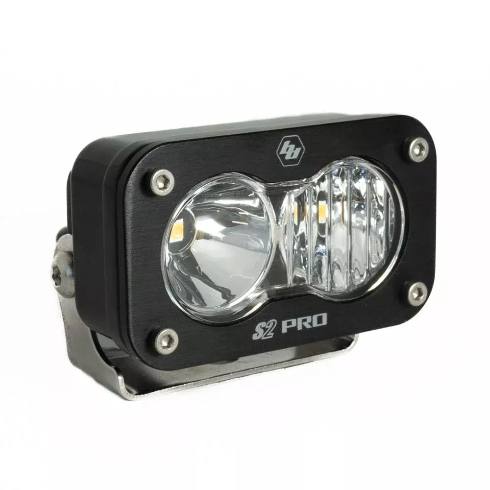 Baja Designs Auxiliary LED Light Pod Each Black Case S2 Pro Series Driving/Combo Pattern Baja Amber Lens Universal 480013