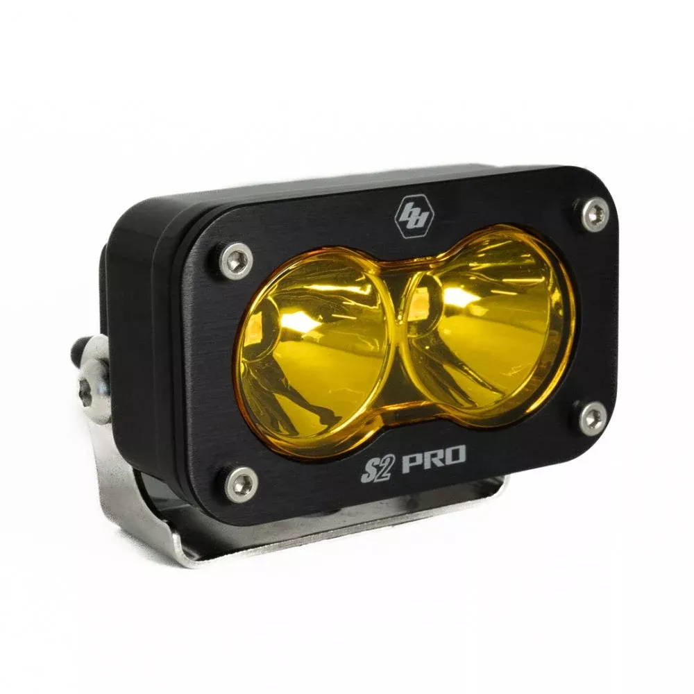 Baja Designs Auxiliary LED Light Pod Each Black Case S2 Pro Series Spot Pattern Clear Lens Universal 480001