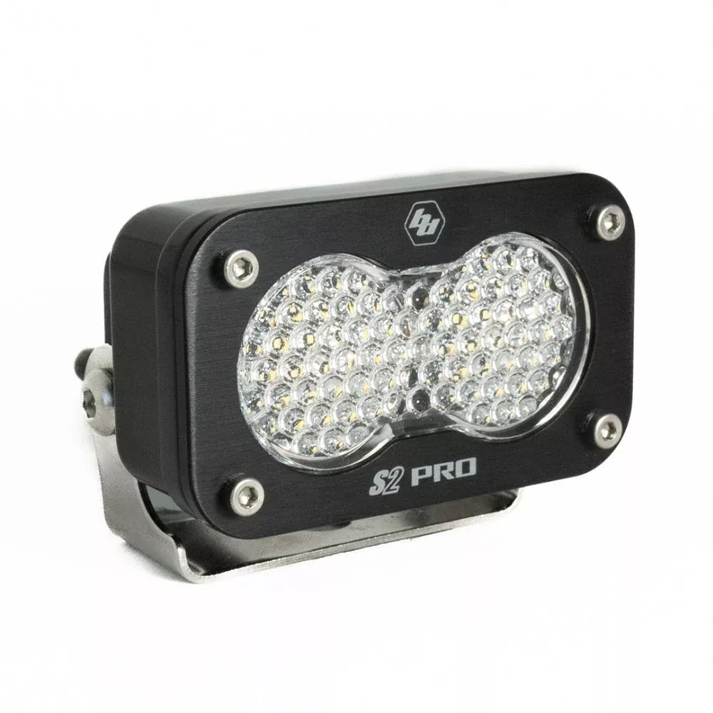 Baja Designs Auxiliary LED Light Pod Each Black Case S2 Pro Series Work/Scene Pattern Baja Amber Lens Universal 480016