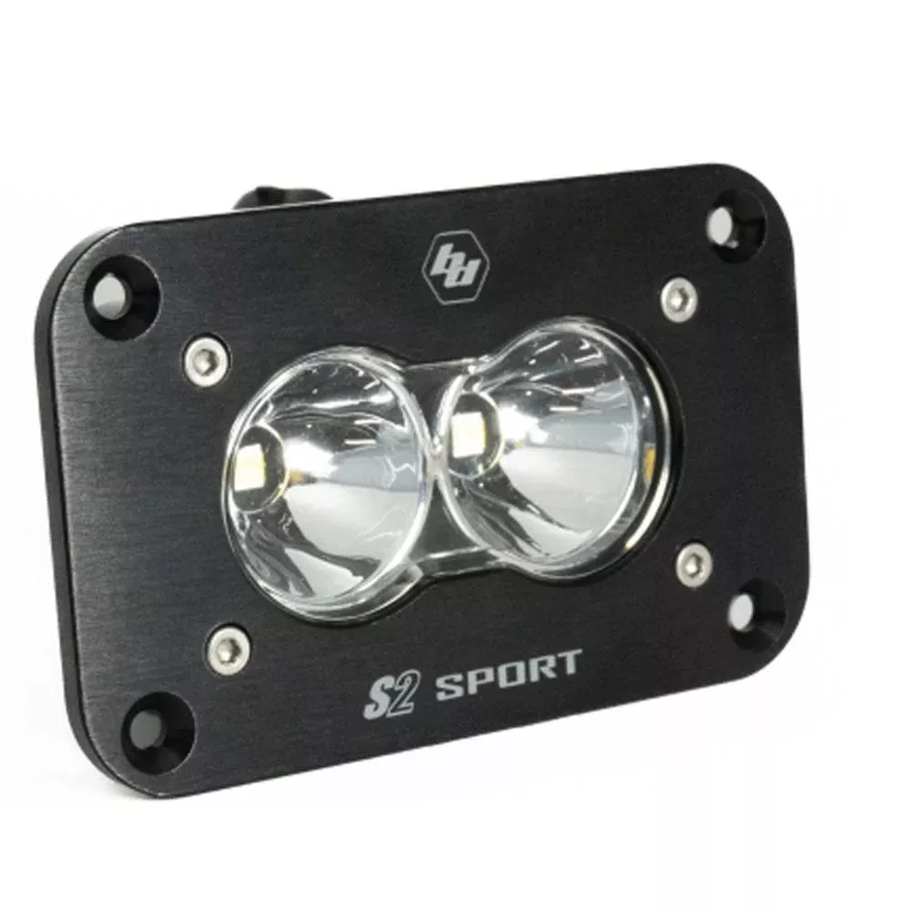 Baja Designs Auxiliary LED Light Pod Each Black Flush Mount S2 Sport Series Spot Pattern Baja Amber Lens Universal 541011