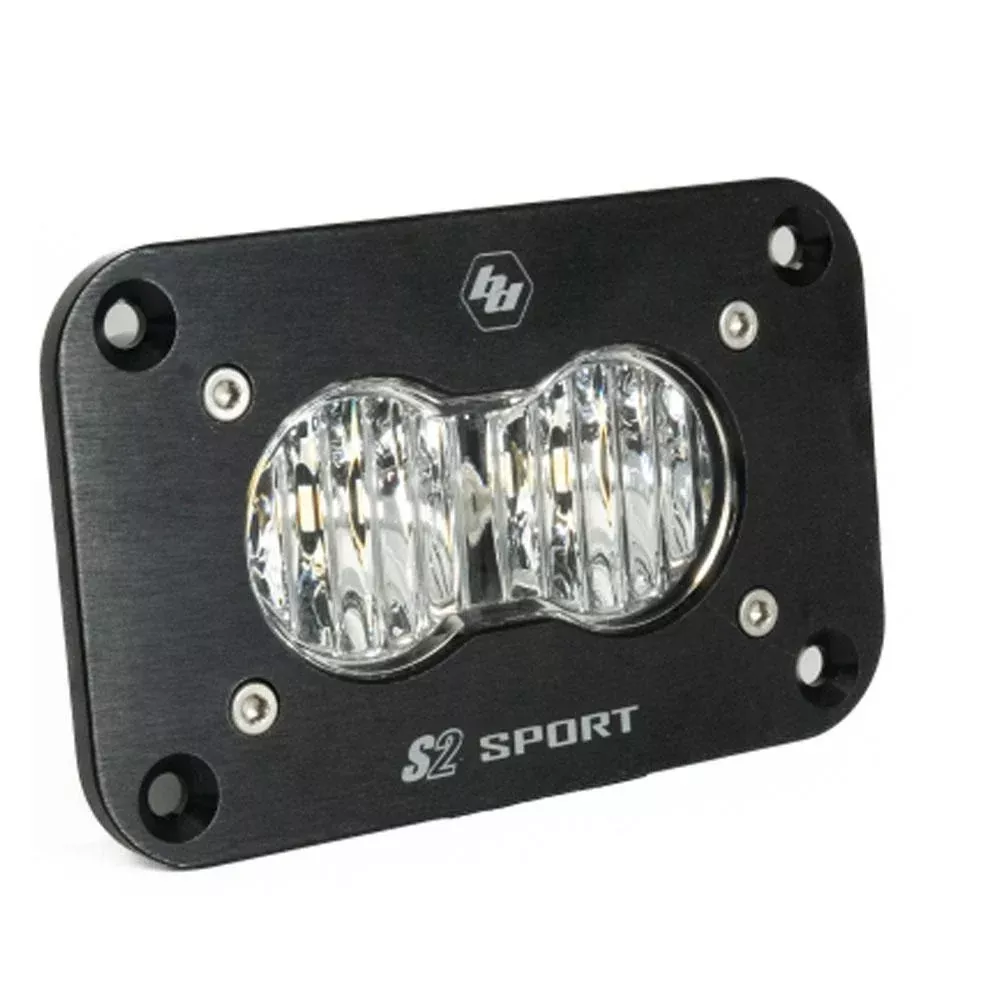 Baja Designs Auxiliary LED Light Pod Each Black Flush Mount S2 Sport Series Wide Cornering Pattern Baja Amber Lens Universal 541015