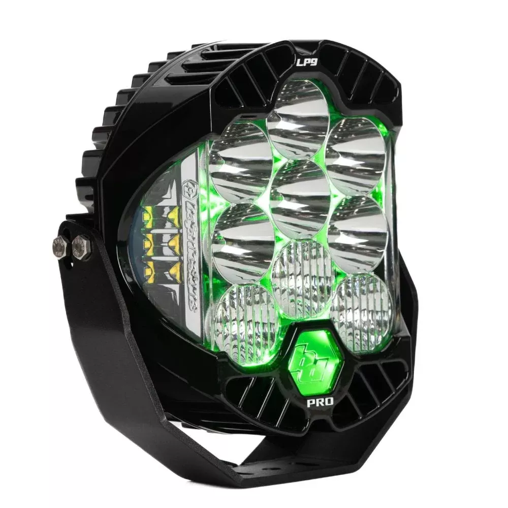 Baja Designs Auxiliary LED Light Pod Each Green Backlight L9 Pro Series Driving/Combo Pattern Clear Lens Universal 320016