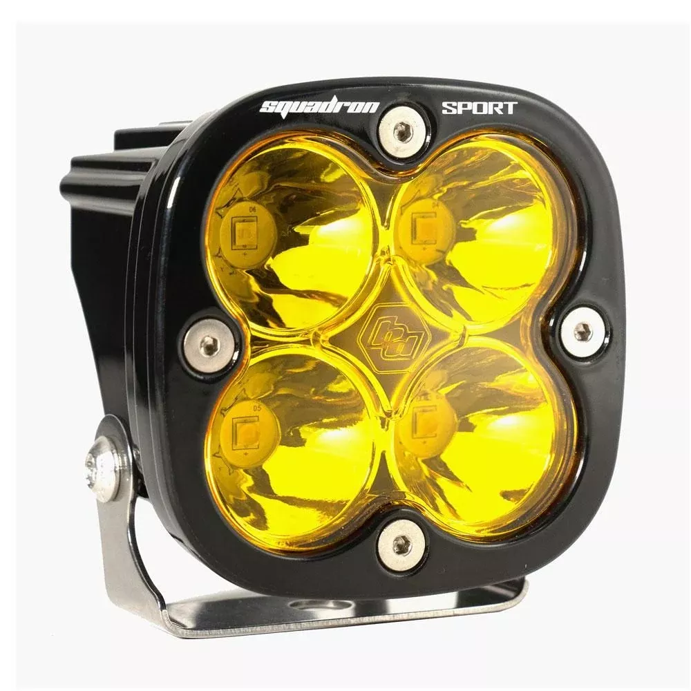 Baja Designs Auxiliary LED Light Pod Each Squadron Sport Series Spot Pattern Baja Amber Lens Universal 550011