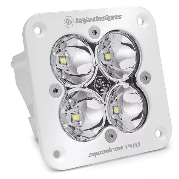 Baja Designs Auxiliary LED Light Pod Each White Flush Mount Squadron Pro Series Wide Cornering Pattern Baja Amber Lens Universal 491015WT